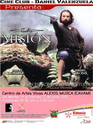 La misión con Robert de Niro y Jeremy Irons esta hoy en el Cine Club Daniel Valenzuela del CAVAM