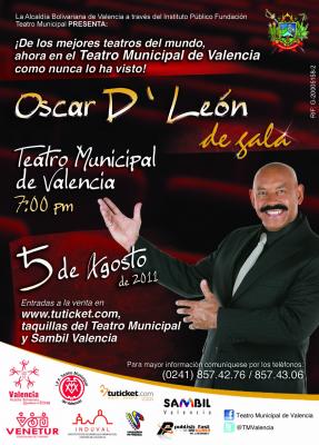 Oscar D' León el 5 de Agosto en el Teatro Municipal