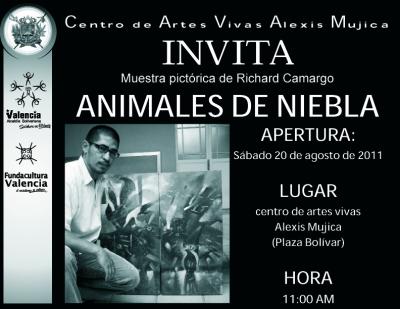 Exposición Animales de Niebla de Richard Camacho  Inauguran este sábado 20 a las once en el CAVAM