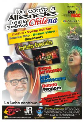 Concierto un Canto por Allende y a la Juventud Chilena - Domingo 11-Sep (Plaza Montes de Oca)