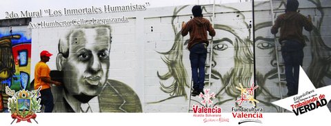 Fundacultura realiza 2do Muro de los Inmortales  con 14 personajes Humanistas en la Quizanda